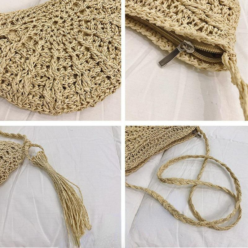Straw Beach Handbag Woven Purse Women's Daily Versatile Beach Essentials