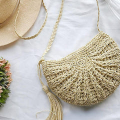 Straw Beach Handbag Woven Purse Women's Daily Versatile Beach Essentials