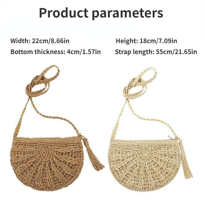 Straw Beach Handbag Woven Purse Women's Daily Versatile Beach Essentials