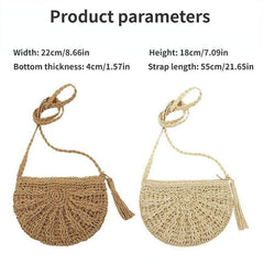 Straw Beach Handbag Woven Purse Women's Daily Versatile Beach Essentials