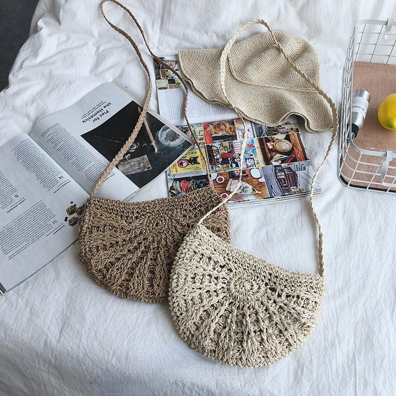 Straw Beach Handbag Woven Purse Women's Daily Versatile Beach Essentials