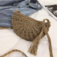 Straw Beach Handbag Woven Purse Women's Daily Versatile Beach Essentials