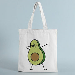 Cartoon Avocado Print Shoulder Bag Lightweight Storage Bag