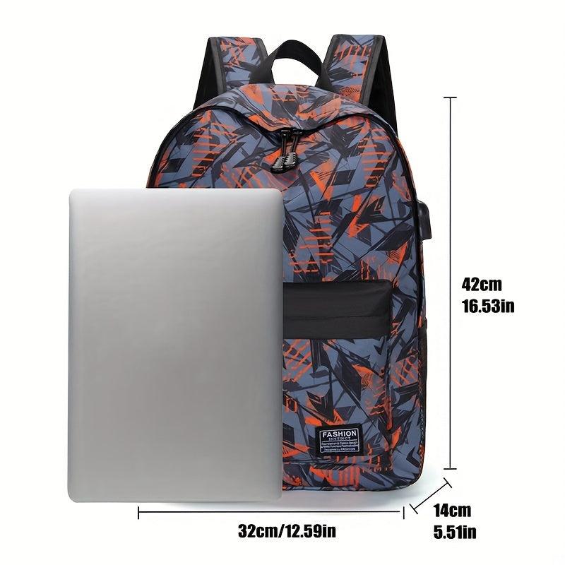 Men's Large Capacity Business Travel Oxford Computer Backpack