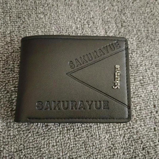 Men's PU Leather Metal Letter Pattern Short Wallet
