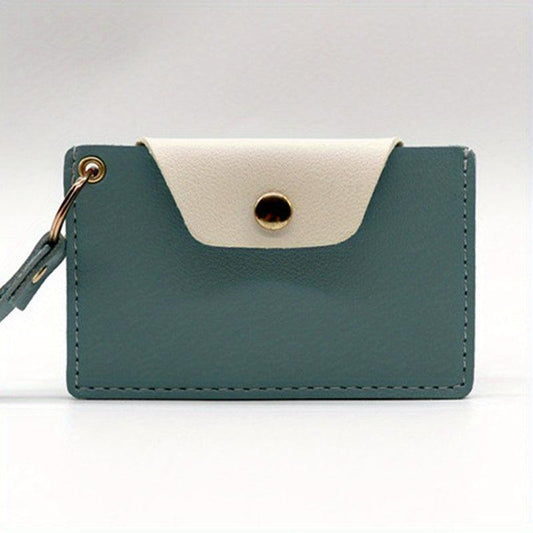 Colorblock Card Case Slim Credit Card Holder Coin Purse