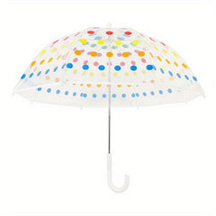 Kids Clear Bubble Umbrella With Easy Grip Handle Dinosaur Dots Rocket Flower