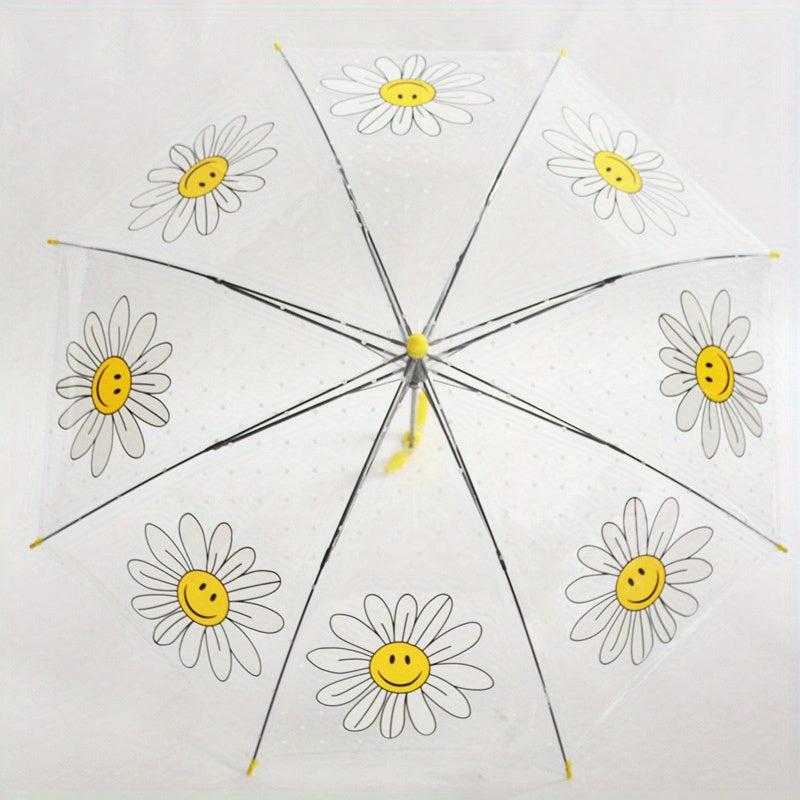 Kids Clear Bubble Umbrella With Easy Grip Handle Dinosaur Dots Rocket Flower