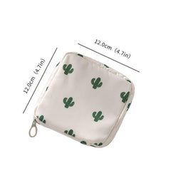 Cactus Print Sanitary Napkin Storage Bag Organizer