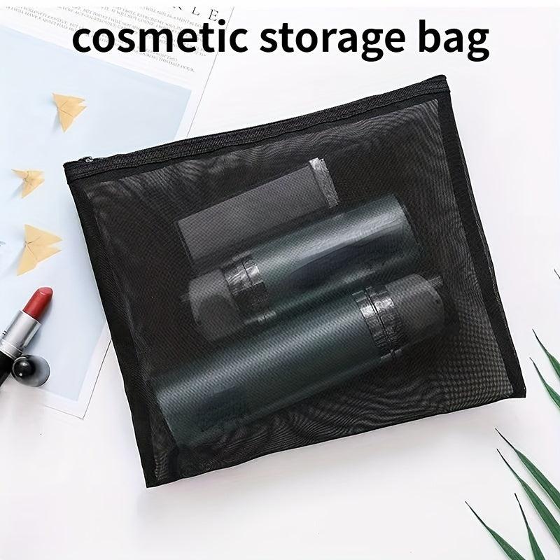 Mesh Cosmetic Bag Zipper Makeup Pouch Travel Organizer
