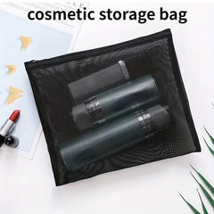 Mesh Cosmetic Bag Zipper Makeup Pouch Travel Organizer
