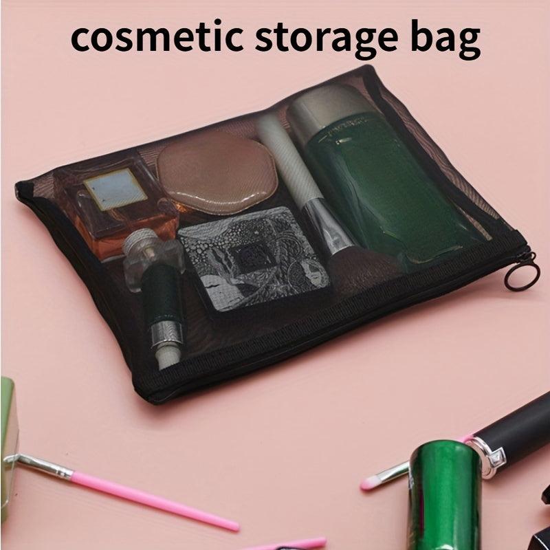 Mesh Cosmetic Bag Zipper Makeup Pouch Travel Organizer