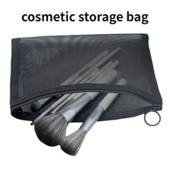 Mesh Cosmetic Bag Zipper Makeup Pouch Travel Organizer