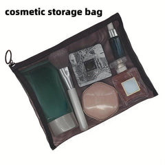 Mesh Cosmetic Bag Zipper Makeup Pouch Travel Organizer