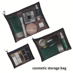 Mesh Cosmetic Bag Zipper Makeup Pouch Travel Organizer