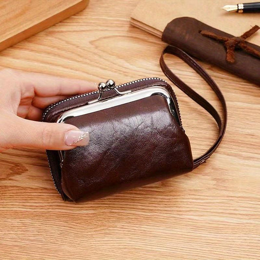 Vintage Zipper Card Holder Coin Purse Wristlet Bag