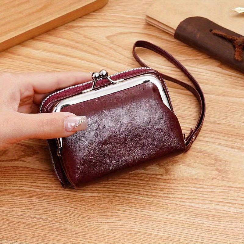Vintage Zipper Card Holder Coin Purse Wristlet Bag