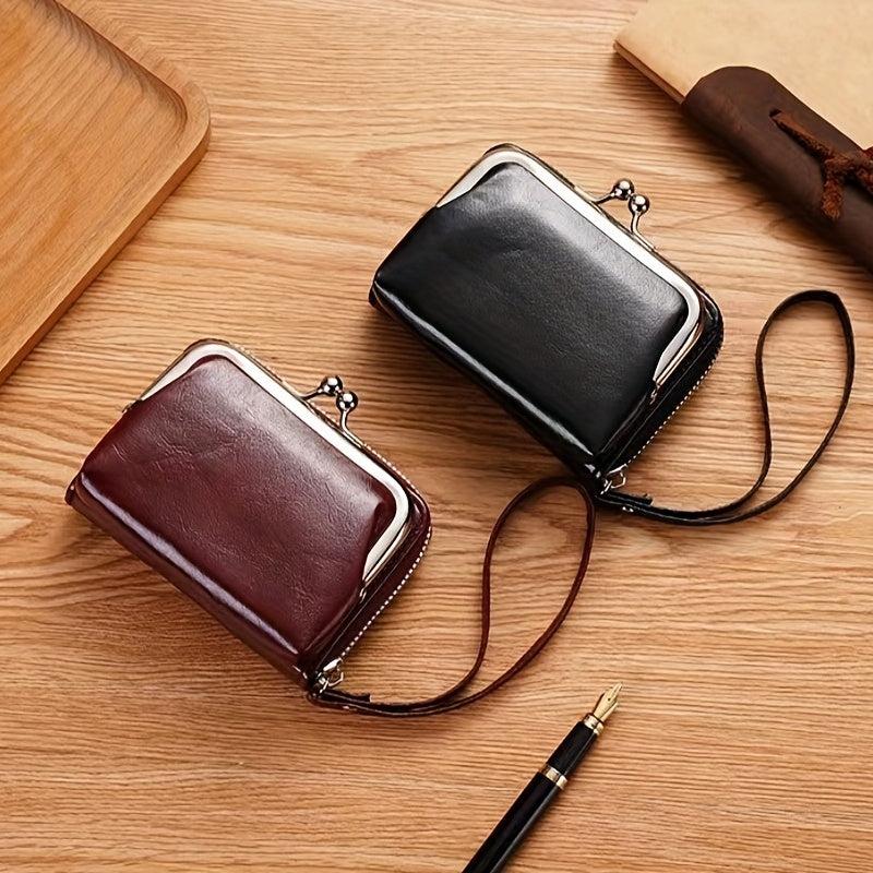 Vintage Zipper Card Holder Coin Purse Wristlet Bag