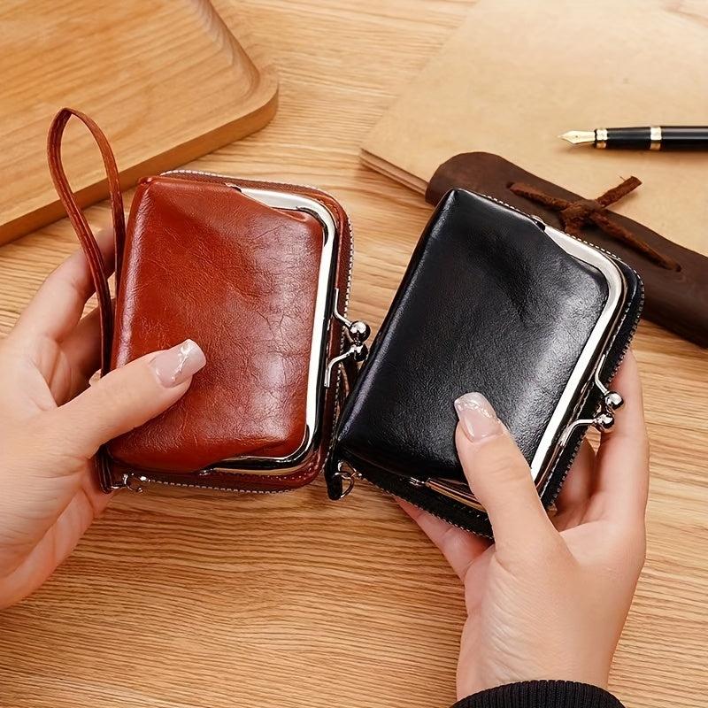 Vintage Zipper Card Holder Coin Purse Wristlet Bag