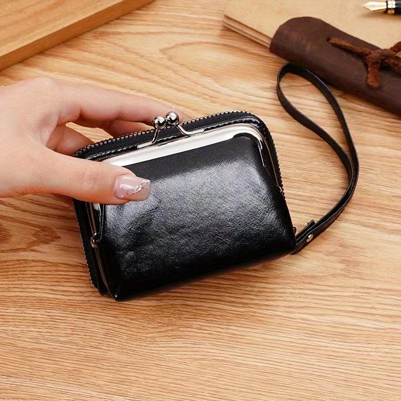 Vintage Zipper Card Holder Coin Purse Wristlet Bag