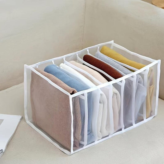 Portable Grids Storage Bag Lightweight Foldable Mesh Clothes Organizer
