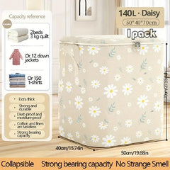 Large Capacity Daisy Pattern Storage Box Lightweight Zipper Organizer