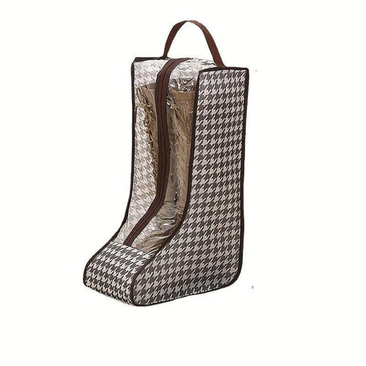 Houndstooth Shoe Bag Zipper Dustproof Travel Pouch