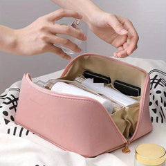 Portable Zipper Cosmetic Bag Versatile Toiletry Wash Bag Makeup Handbag