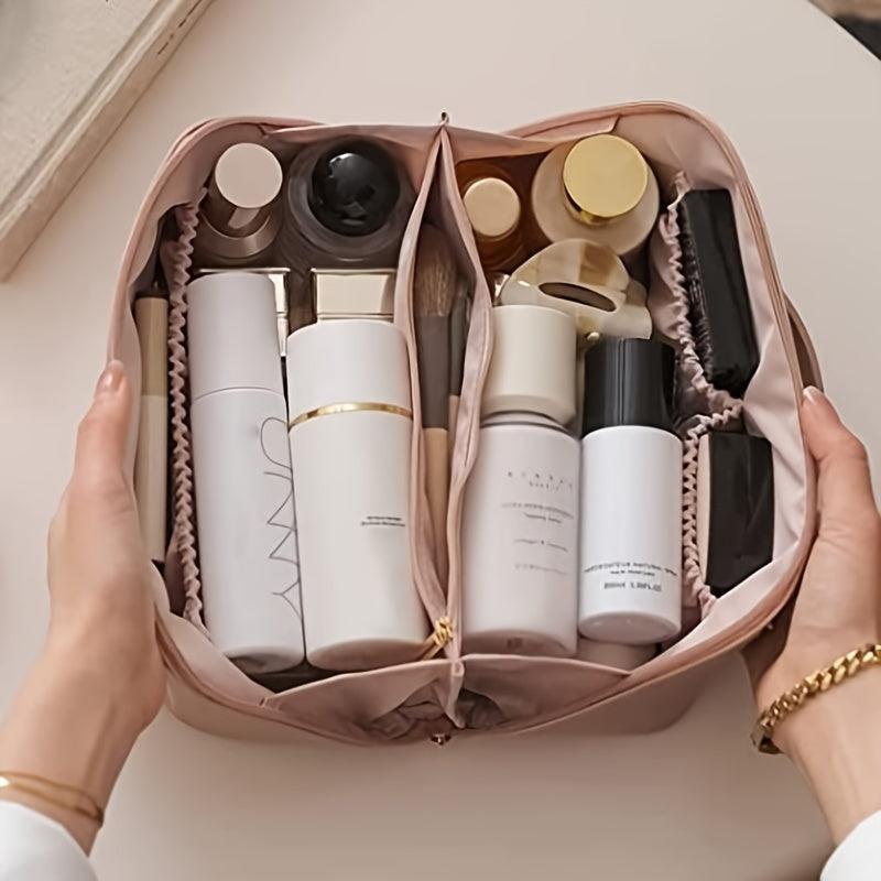 Portable Zipper Cosmetic Bag Versatile Toiletry Wash Bag Makeup Handbag