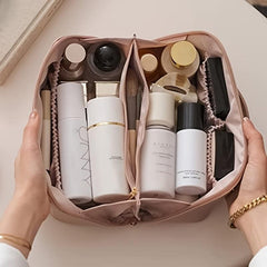 Portable Zipper Cosmetic Bag Versatile Toiletry Wash Bag Makeup Handbag