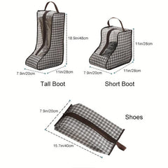 Houndstooth Shoe Bag Travel Portable Lightweight Storage Pouch