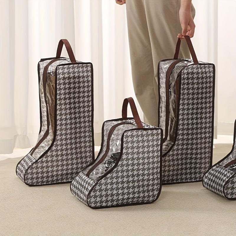 Houndstooth Shoe Bag Travel Portable Lightweight Storage Pouch