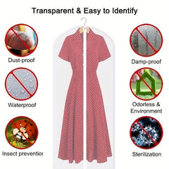 4pcs Clear Hanging Garment Bag Clothing Dust Cover Closet Suit Protector