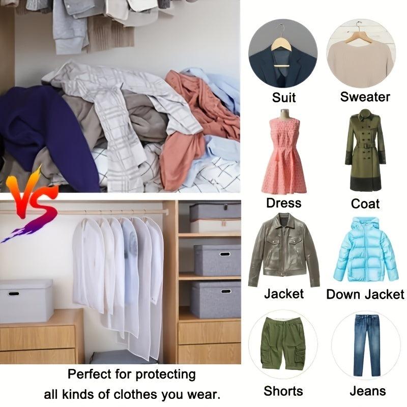 4pcs Clear Hanging Garment Bag Clothing Dust Cover Closet Suit Protector
