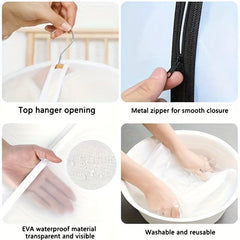 4pcs Clear Hanging Garment Bag Clothing Dust Cover Closet Suit Protector