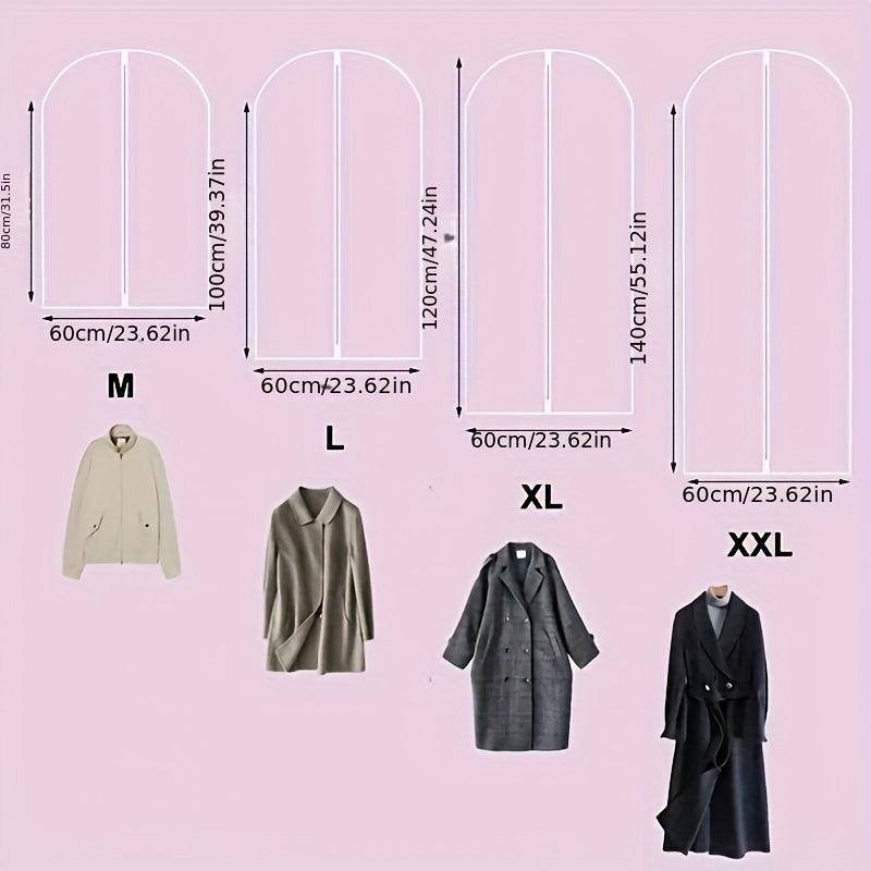 4pcs Clear Hanging Garment Bag Clothing Dust Cover Closet Suit Protector