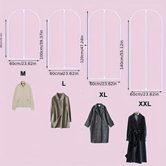 4pcs Clear Hanging Garment Bag Clothing Dust Cover Closet Suit Protector