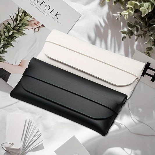 2PCS Soft Leather Glasses Case Sunglasses Protective Pouch