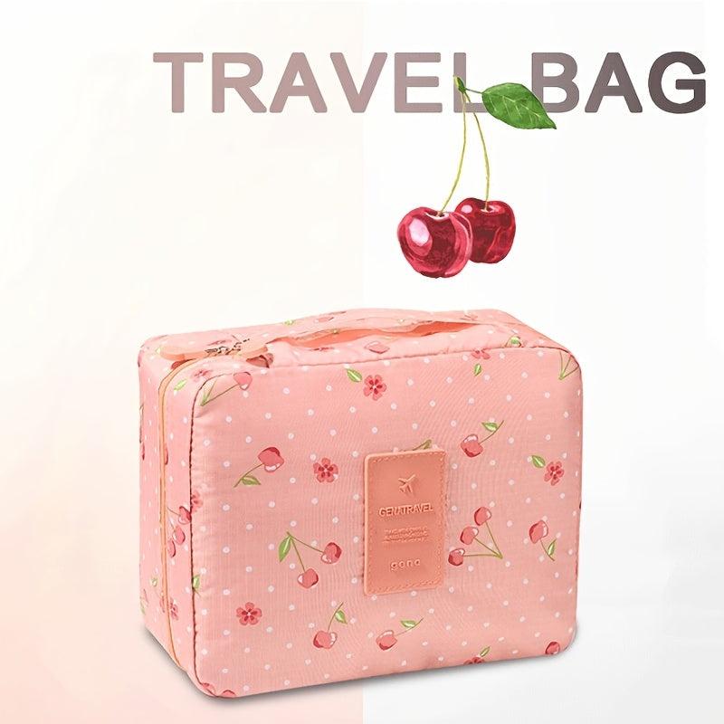 Cartoon Print Cosmetic Bag Zipper Makeup Bag Versatile Travel Storage