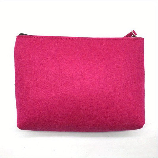Minimalist Felt Zipper Pouch Lightweight Carry On Bag Coin Purse Clutch Bag