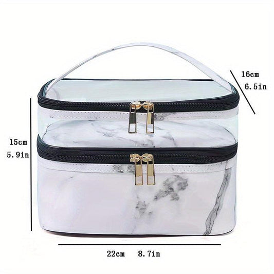 Double Layer Travel Cosmetic Case Toiletry Wash Bag