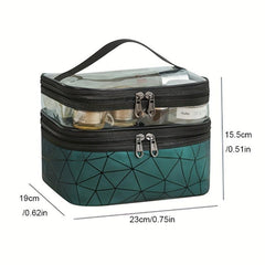 Double Layer Transparent Cosmetic Bag Waterproof PVC Makeup Bag Organizer