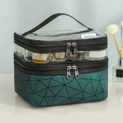 Double Layer Transparent Cosmetic Bag Waterproof PVC Makeup Bag Organizer