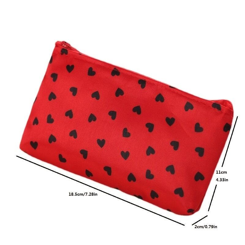 Heart Pattern Zipper Coin Purse Travel Organizer