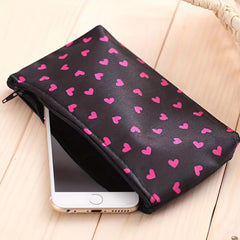 Heart Pattern Zipper Coin Purse Travel Organizer