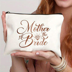 Portable Canvas Wedding Bride Makeup Bag Cosmetic Organizer Pouch