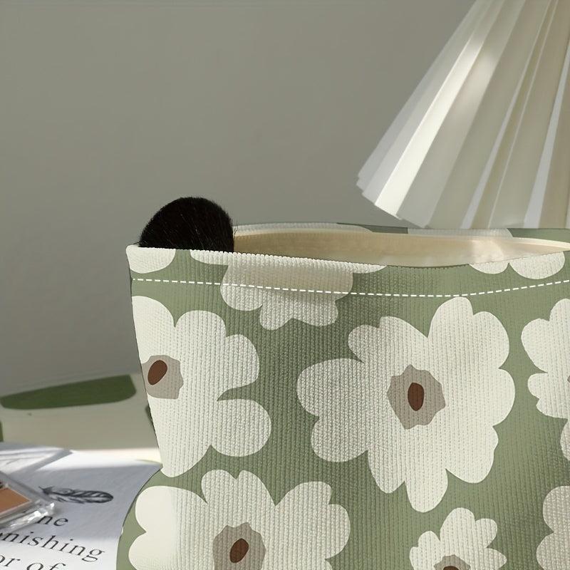Flower Pattern Makeup Pouch Lightweight Cosmetic Bag