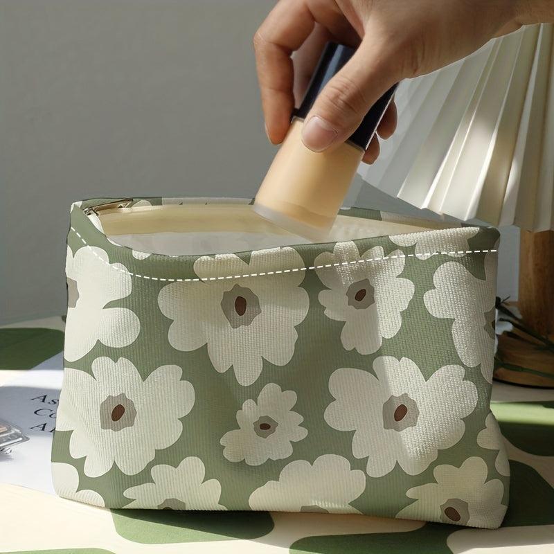 Flower Pattern Makeup Pouch Lightweight Cosmetic Bag