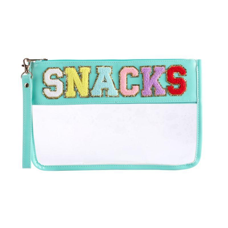 Large Capacity Snacks Bag Chenille Letter Decor Cosmetic Bag