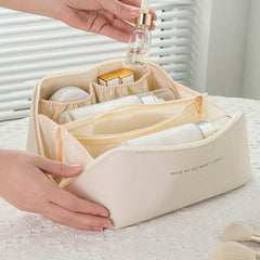Solid Makeup Bag Zipper Portable Cosmetic Bag